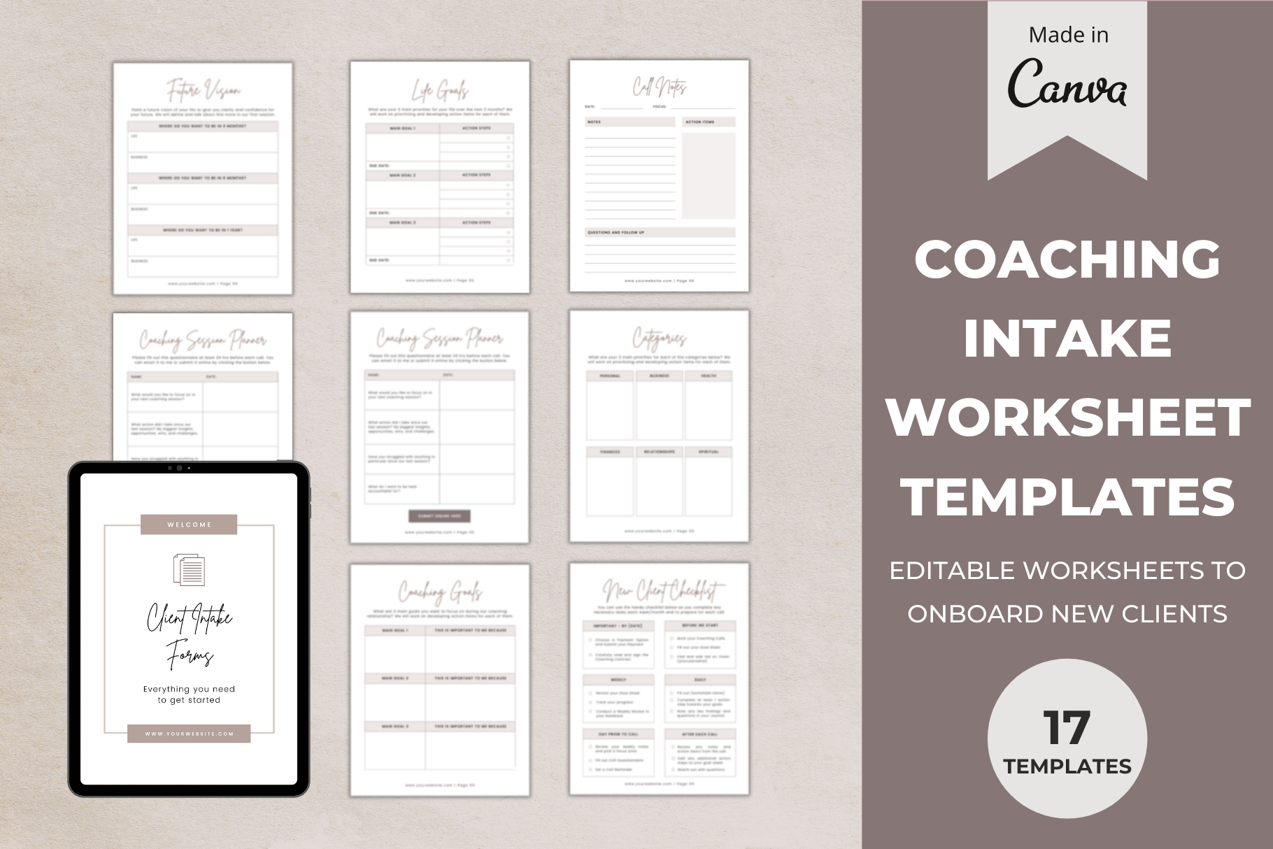 Coaching Intake Worksheet Templates, a Brochure Template by Julia On ...