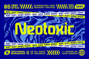 Neotoxic Futuristic Sans Serif, a Sans Serif Font by Nocturnal Workspace