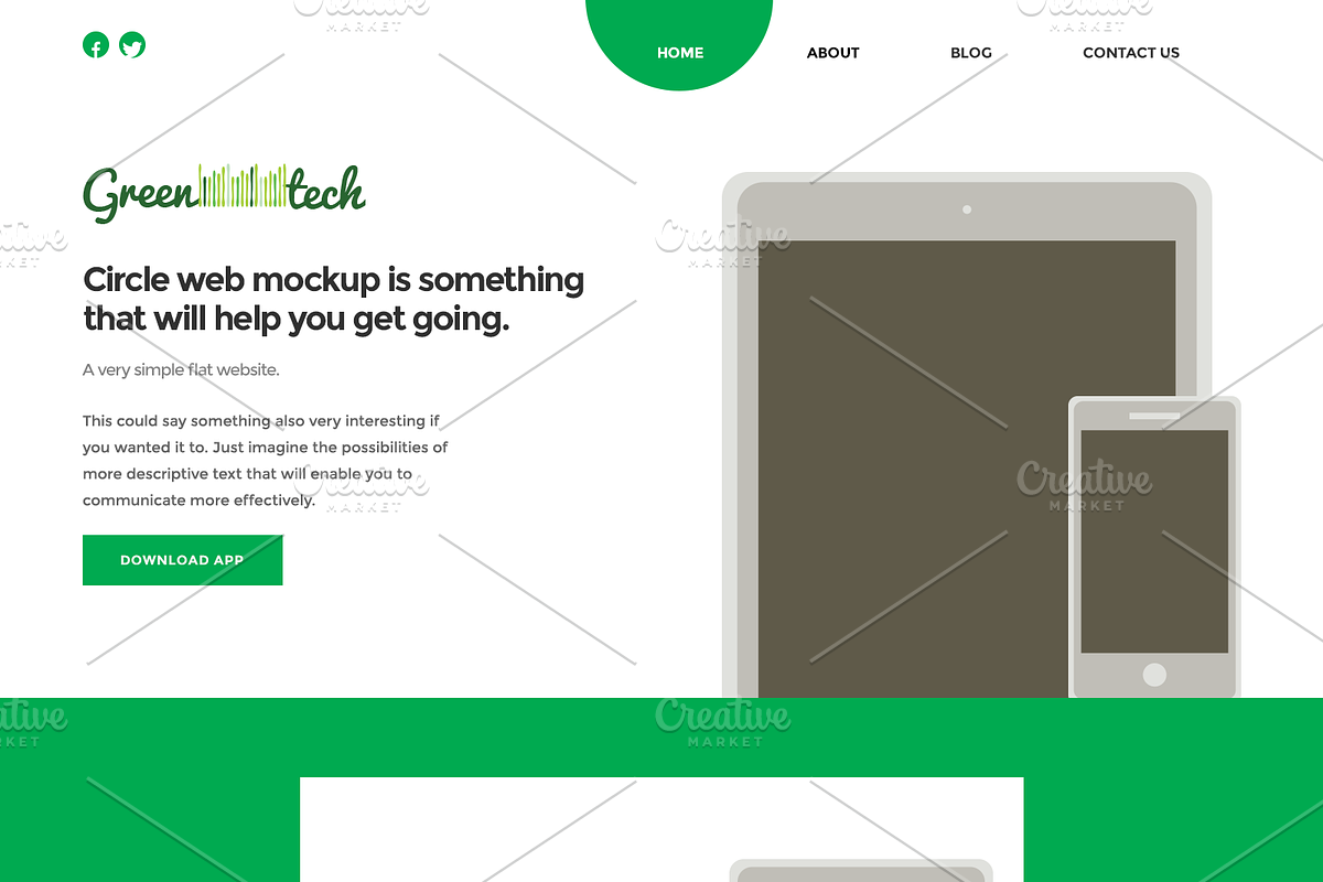 Circle: App Web Site (PSD), an App Template by UPDRAFT  (Photo 1 of 5)