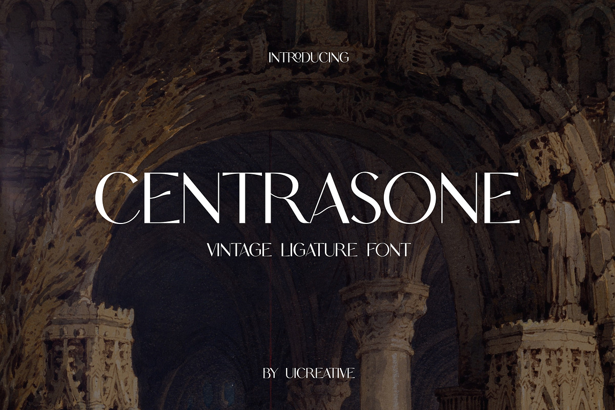 CENTRASONE Vintage Serif Font, a Serif Font by UICreative (Photo 1 of 12)