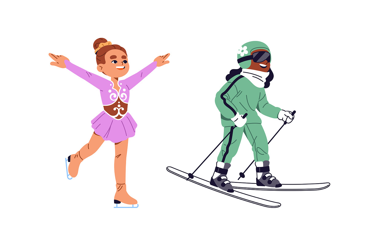 Children playign sports games set, a Person Illustration by PaperTrident (Photo 3 of 7)