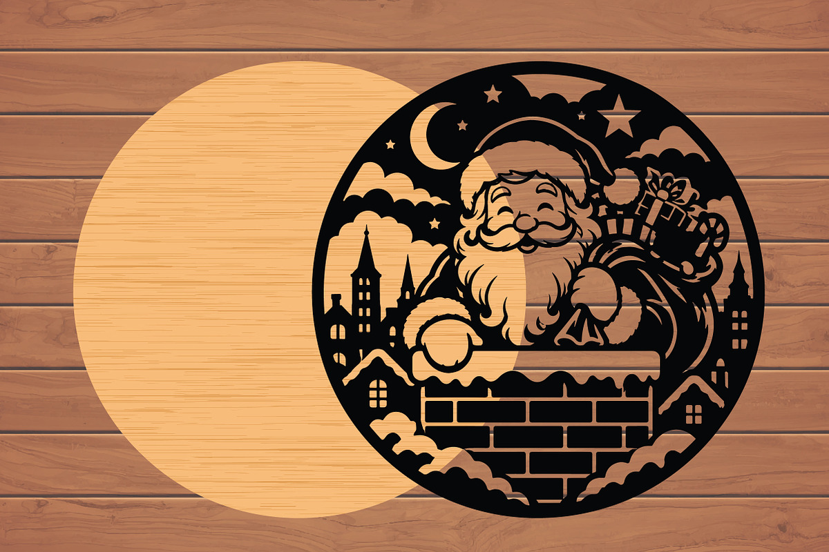 Christmas Round Laser Cutting Design, an Object Graphic by Libby Wishes (Photo 2 of 3)