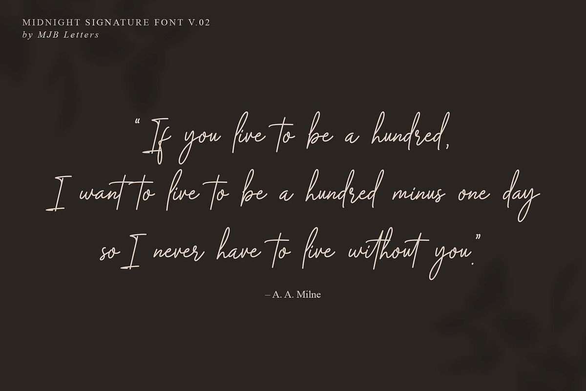 Midnight Signature Font, a Script Font by MJB Letters (Photo 6 of 10)