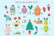 Cute Monsters Christmas Cards, a Seasonal Illustration by sceptical cactus (Thumbnail 7 of 9)