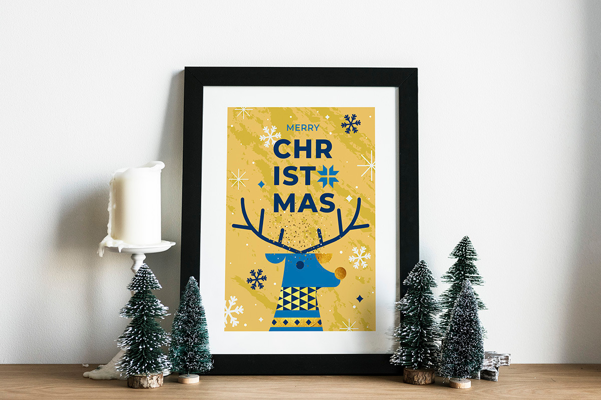 Elegant Blue and Gold Holiday Set, a Seasonal Illustration by Creative Graphics (Photo 4 of 9)