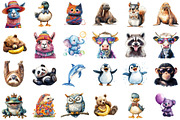 Funny Animals Clipart Sticker Clipar, an Illustration by Sublimation Artist (Thumbnail 2 of 6)