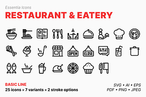 Food & restaurant icons (Line)