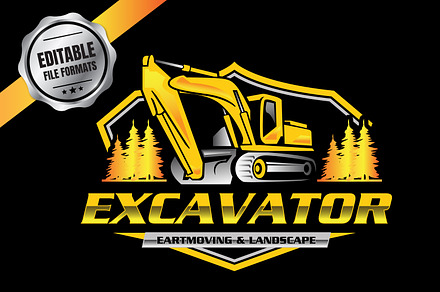 Excavator Heavy Vehicle Logo