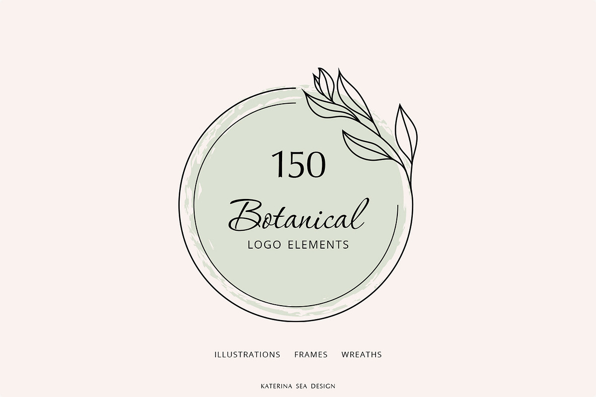 Botanical line art logo elements, a Branding & Logo Template by Katerina.Sea.Design (Photo 1 of 11)