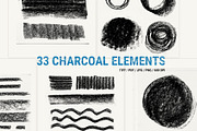 33 Charcoal hand painted elements, a Texture Graphic by My watercolor shop (Thumbnail 1 of 8)