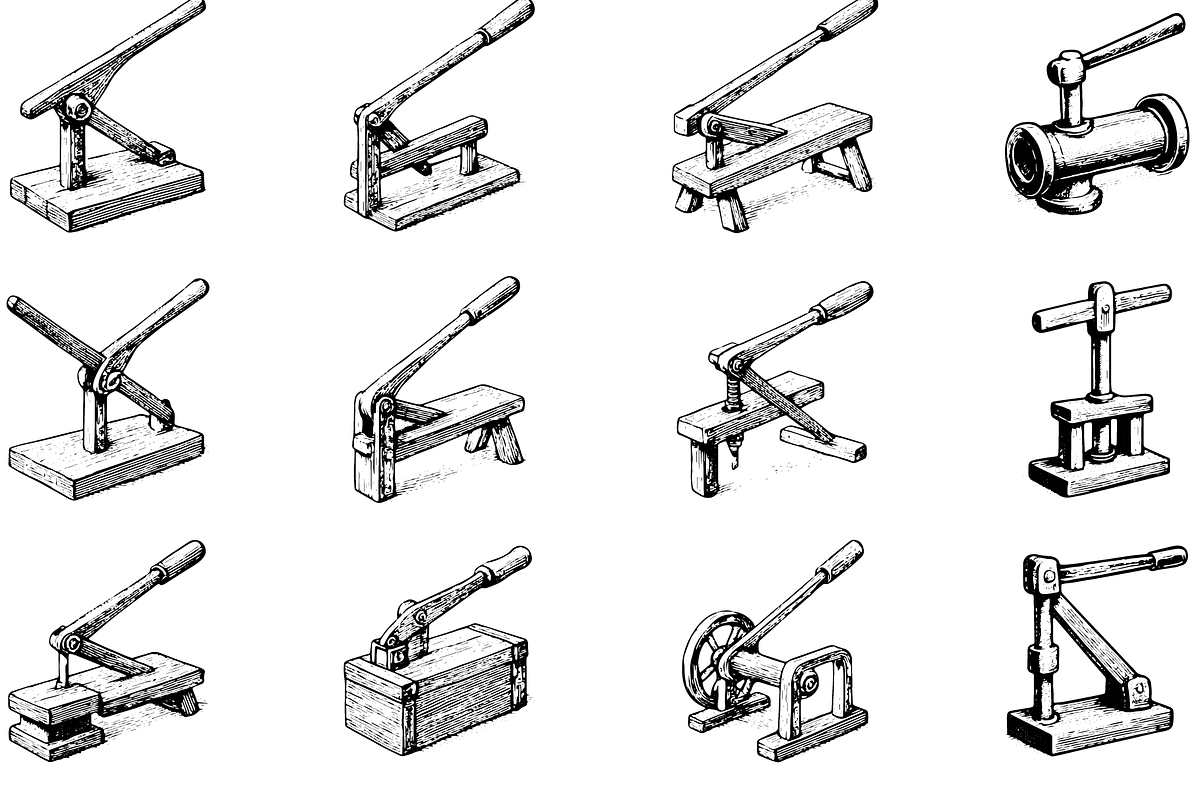 Vintage Press Tools Collection, an Object Graphic by RT Studio (Photo 3 of 4)