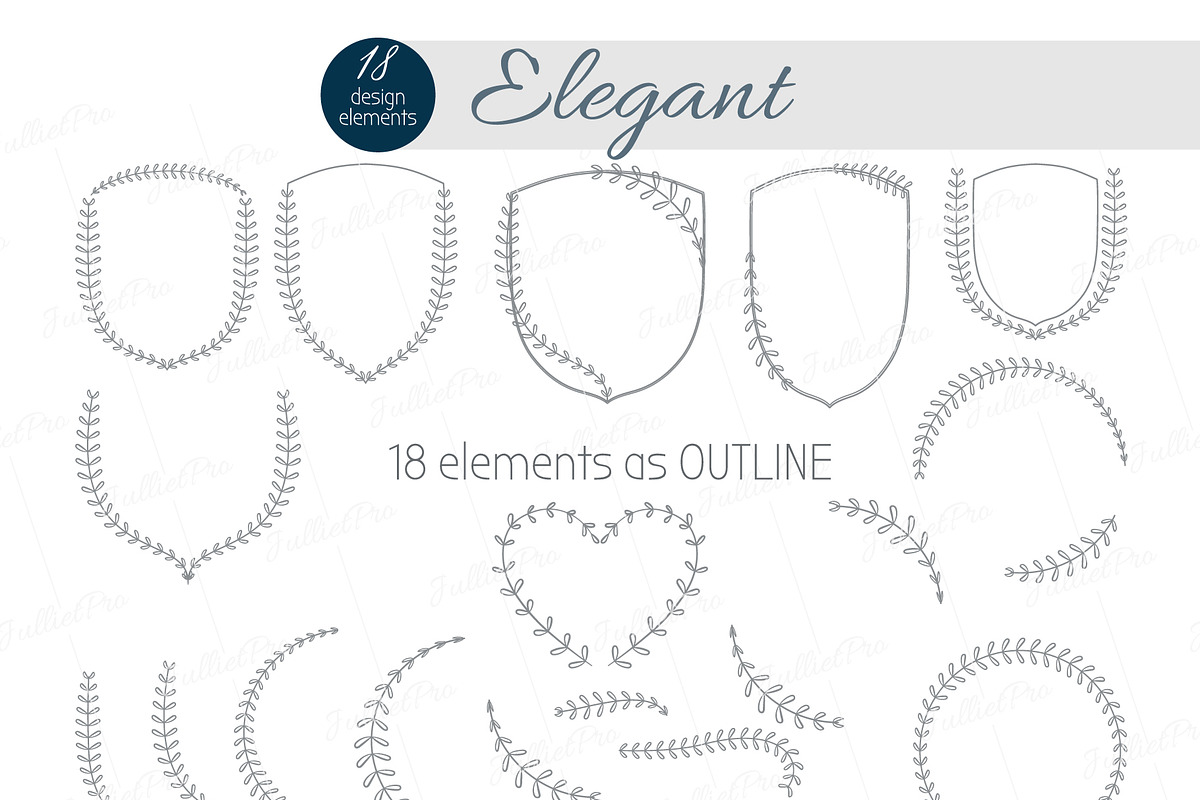 Botanical Wedding Elements, shapes, an Object Graphic by JuDesign (Photo 4 of 14)