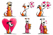 Quirky Valentine Dogs Clipart, an Illustration by Daily.Designs (Thumbnail 4 of 5)