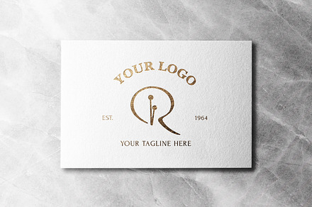 R initial logo for sewing