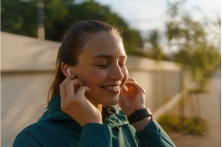 Portrait of beautiful woman runner, a Sports & Recreation Photo by HalfPoint