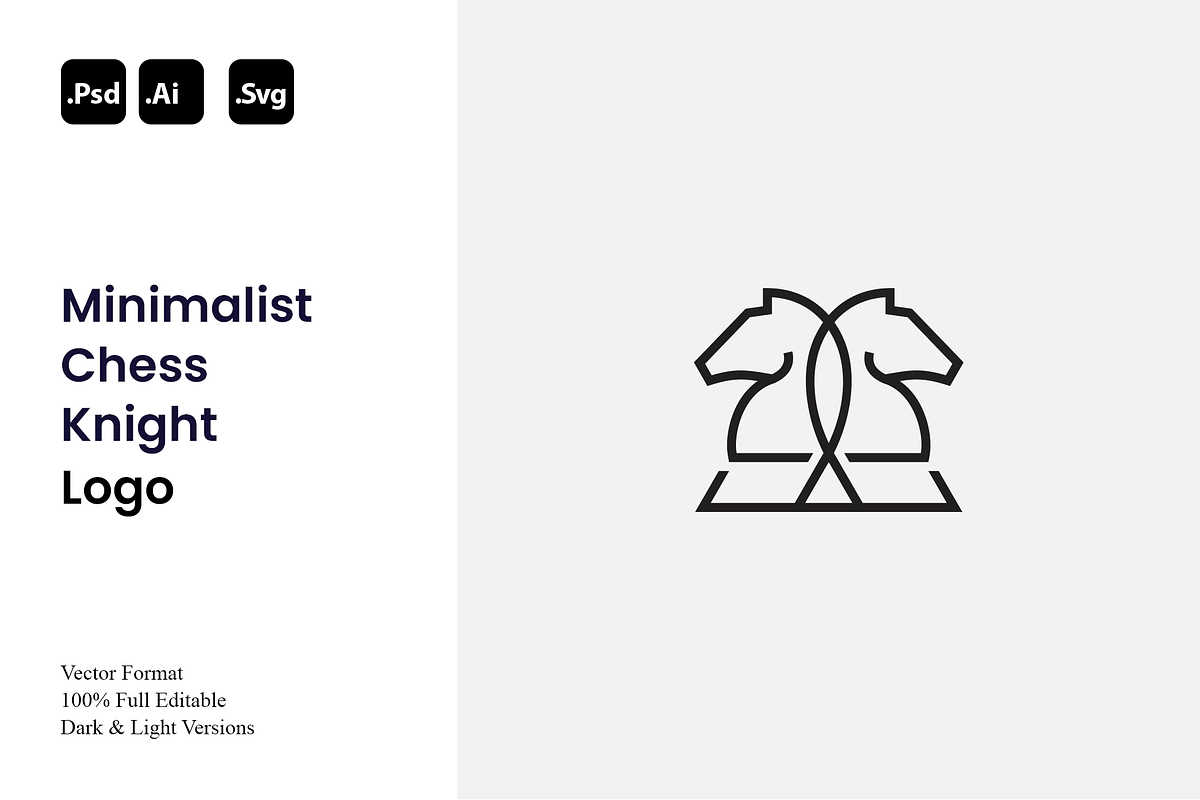 Minimalist Chess Knight Logo, a Branding & Logo Template by Luxury Logos (Photo 1 of 4)