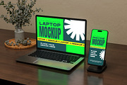 Laptop & Phone Mockup, a Mockup by Mockupnine (Thumbnail 4 of 7)