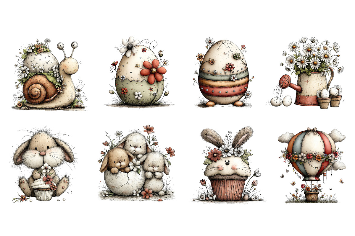 Whimsical Easter Spring Clipart, an Illustration by Dream Creation (Photo 5 of 5)