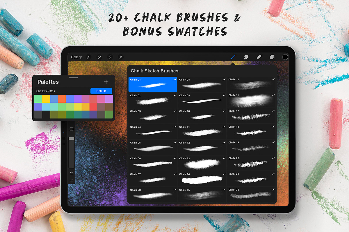 Procreate Chalk Sketch Brushes, a Brush Add-On by Nurmiftah (Photo 4 of 9)