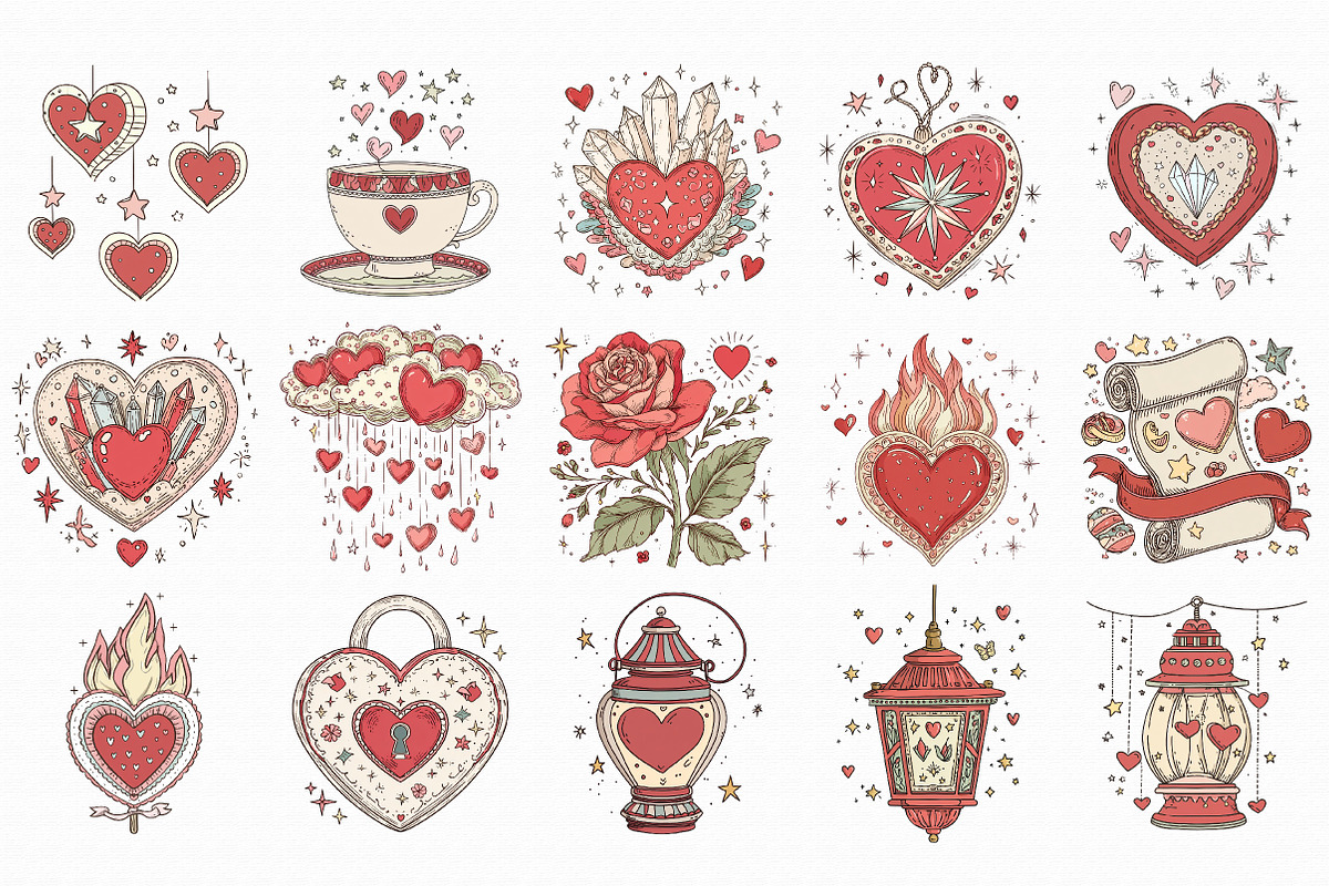 Whimsical Valentine Magic Clipart, an Illustration by Libby Wishes (Photo 4 of 5)