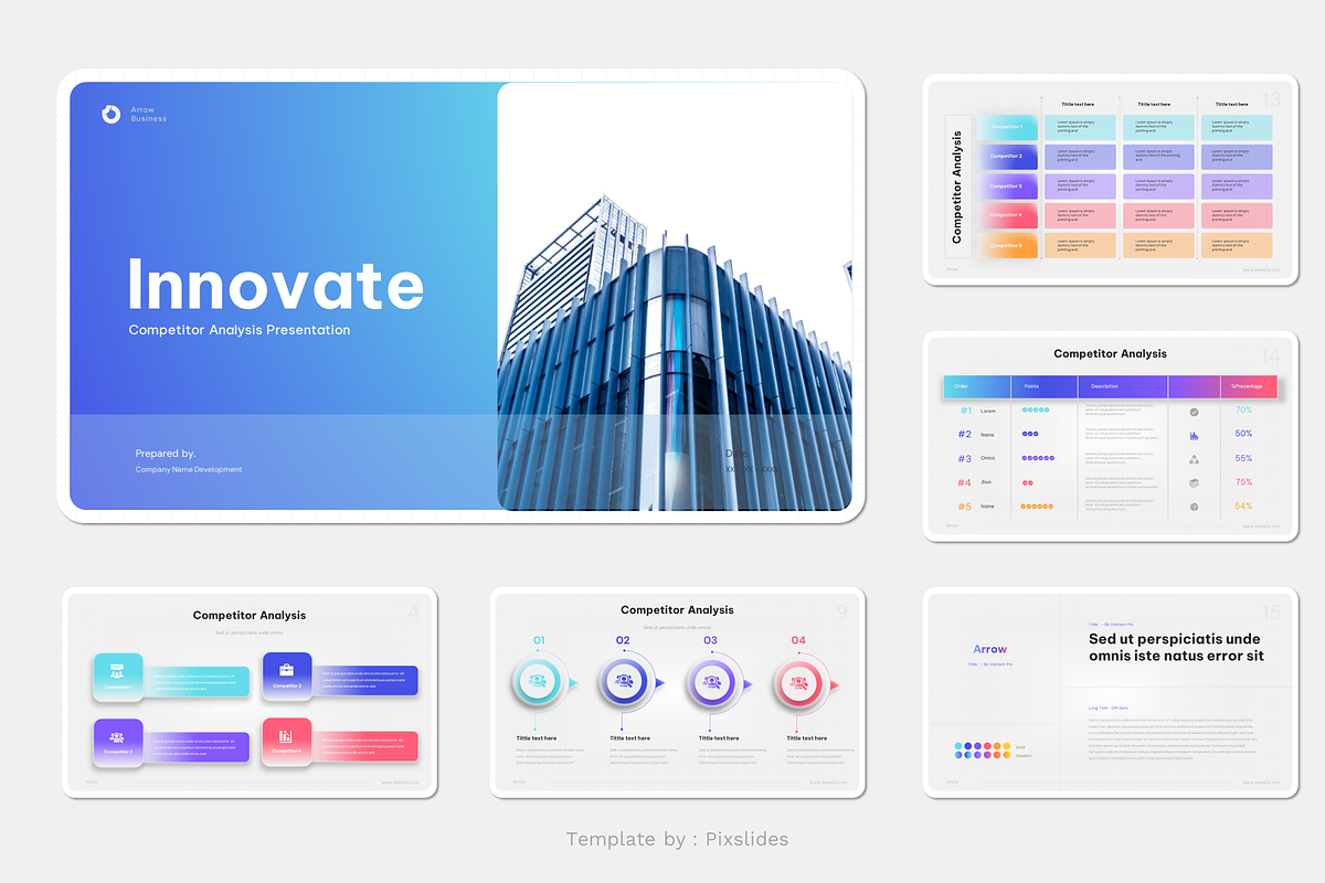 Competitor Analysis PowerPoint, a Presentation Template by Pixslides (Photo 4 of 4)