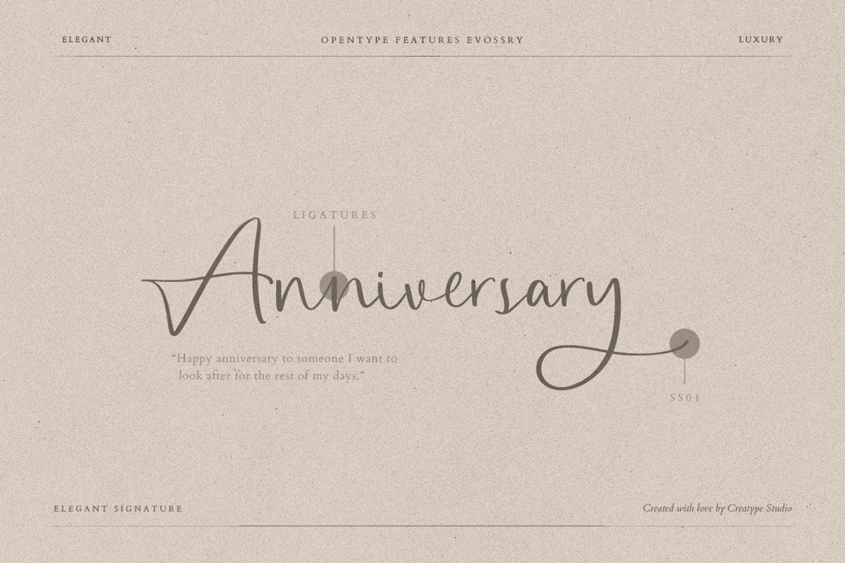 Evossry Signature Business Font, a Script Font by Creatype Studio (Photo 7 of 10)