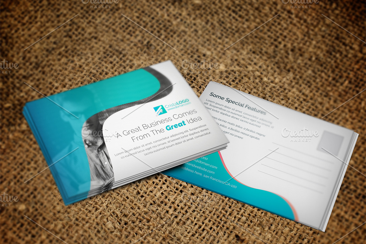 Clean Postcard Template, a Card Template by Cristal Pioneer