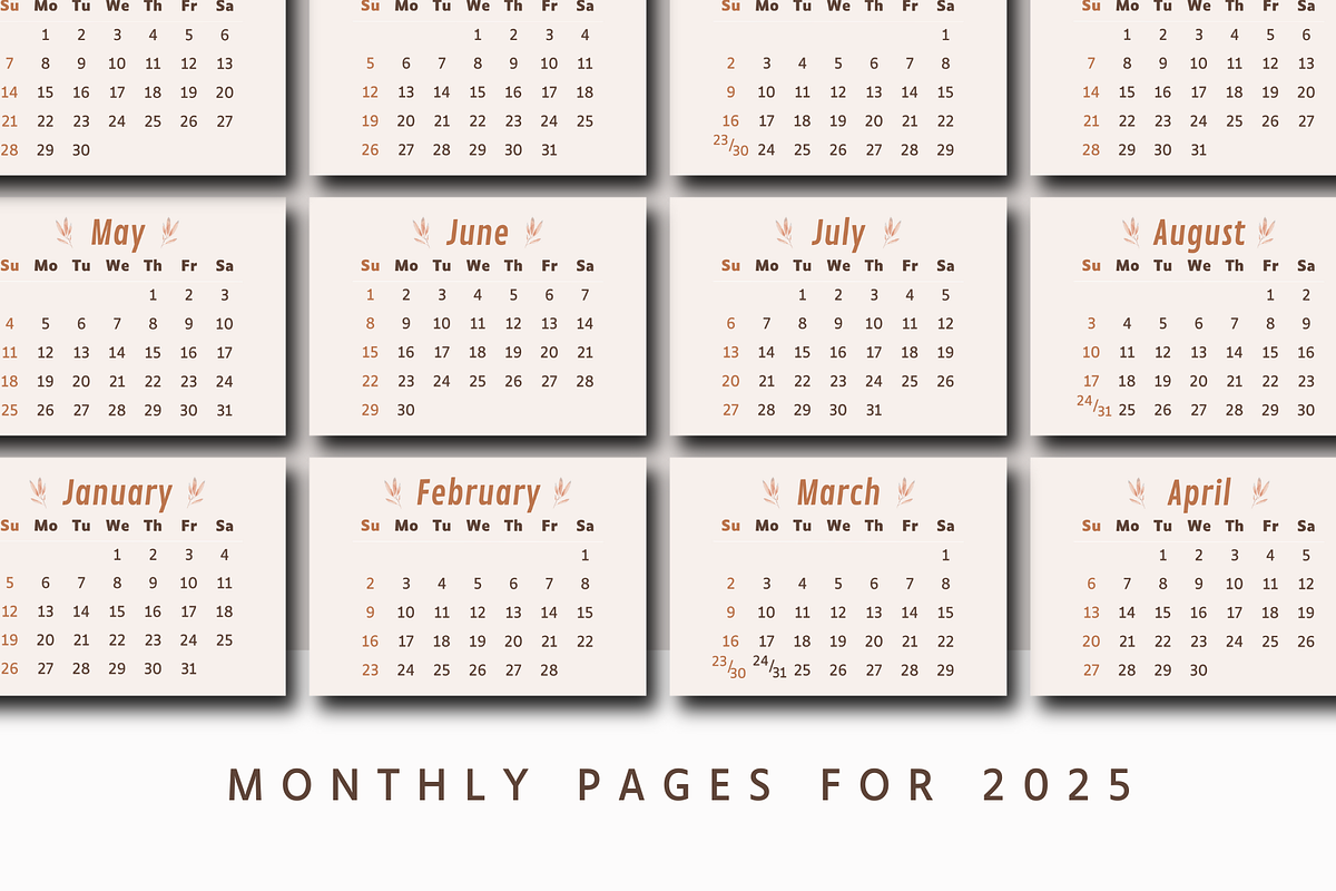 2025 CALENDAR CANVA TEMPLATE, a Stationery Template by The Little Lily Studio (Photo 4 of 5)