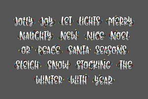 Christmas Lights Font & Phrases