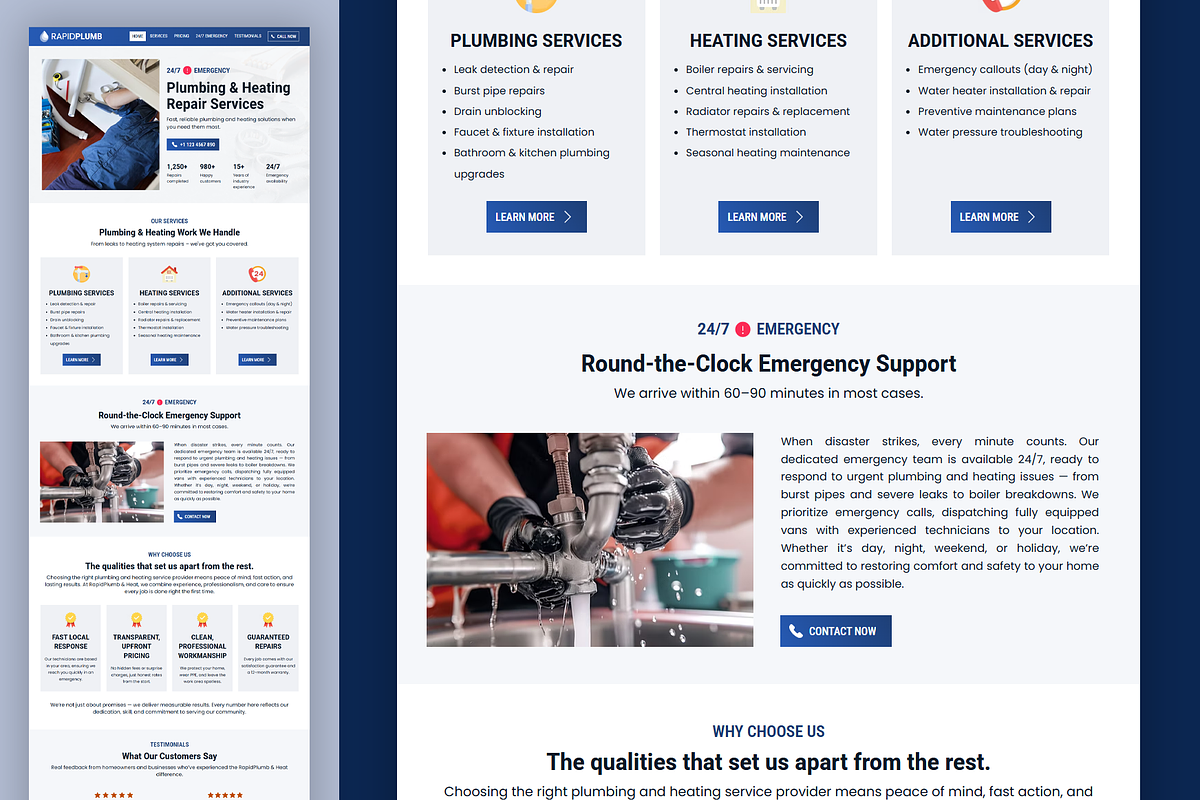 Plumbing Service Wix Studio Website preview 4