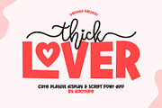 Thick Lover - Cute Font Duo, a Handwritten Font by Airotype (Thumbnail 1 of 12)