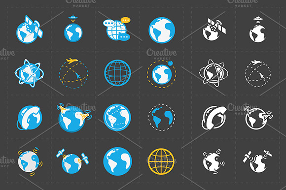 Earth Vector Icons Set