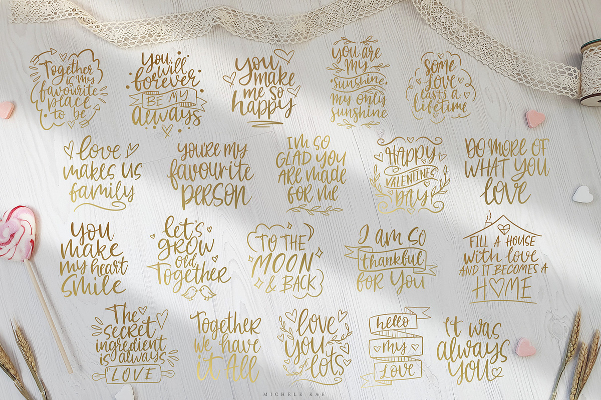 Handlettered Valentine's Love Quotes, an Illustration by Michèle Kae (Photo 10 of 10)
