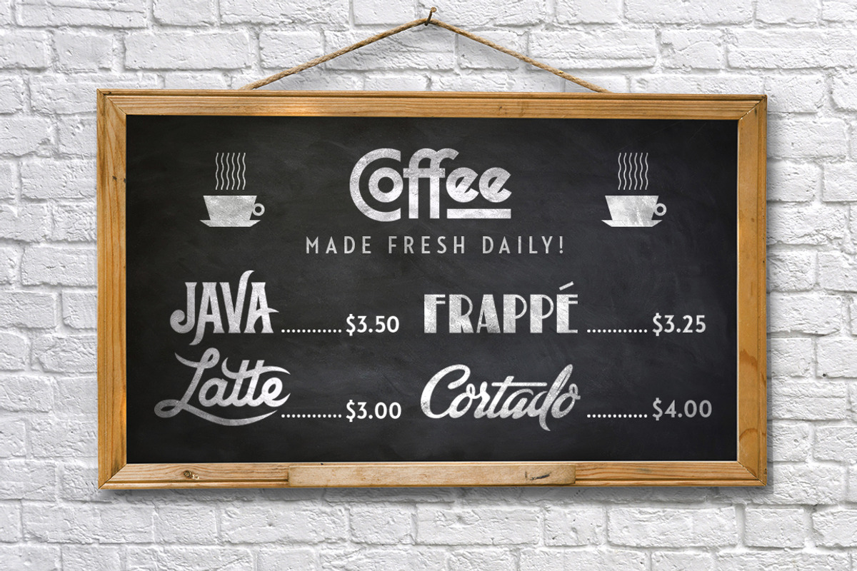 Coffee Typography Vectors, a Food Illustration by Steve Wolf Designs