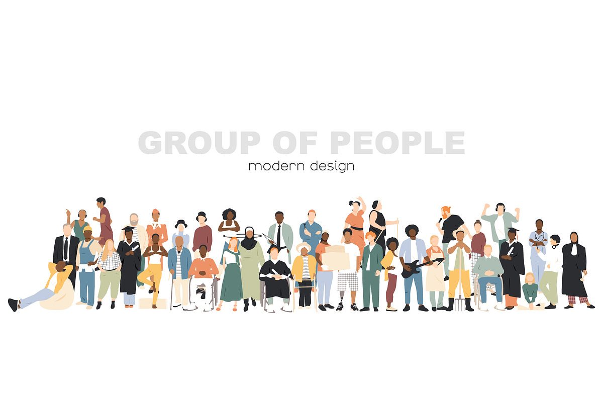 Group of people. Modern flat design, a Person Illustration by Stafeeva (Photo 1 of 3)