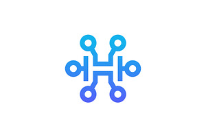 letter H network link digital logo, a Branding & Logo Template by Rasagama Studio