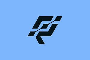 modern letter R network logo