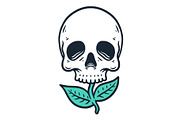Vintage Flower Skull Illustration, an Object Illustration by Decoconio Design (Thumbnail 2 of 3)