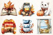 Watercolor Coastal Autumn Clipart, an Illustration by Libby Wishes (Thumbnail 3 of 9)