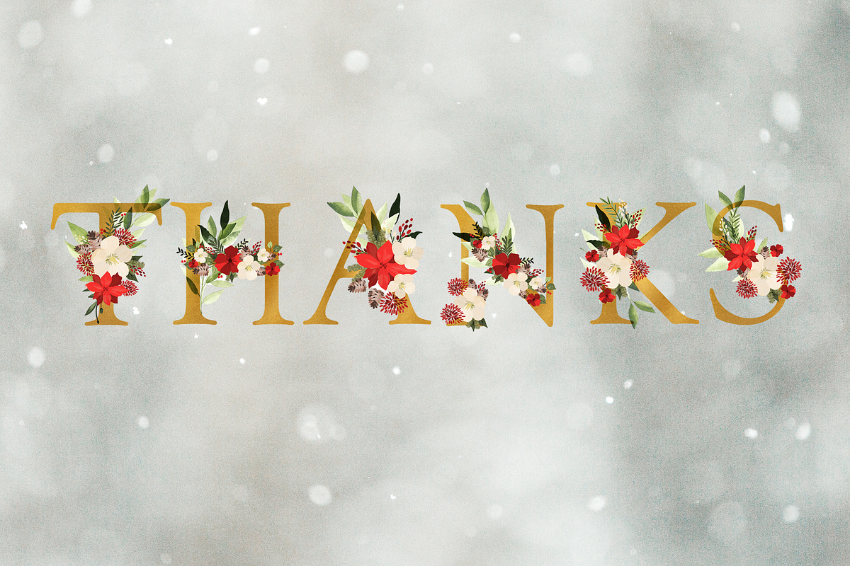 20% OFF! Christmas Floral Alphabet, an Illustration by Chus Moreno Studio (Photo 11 of 11)
