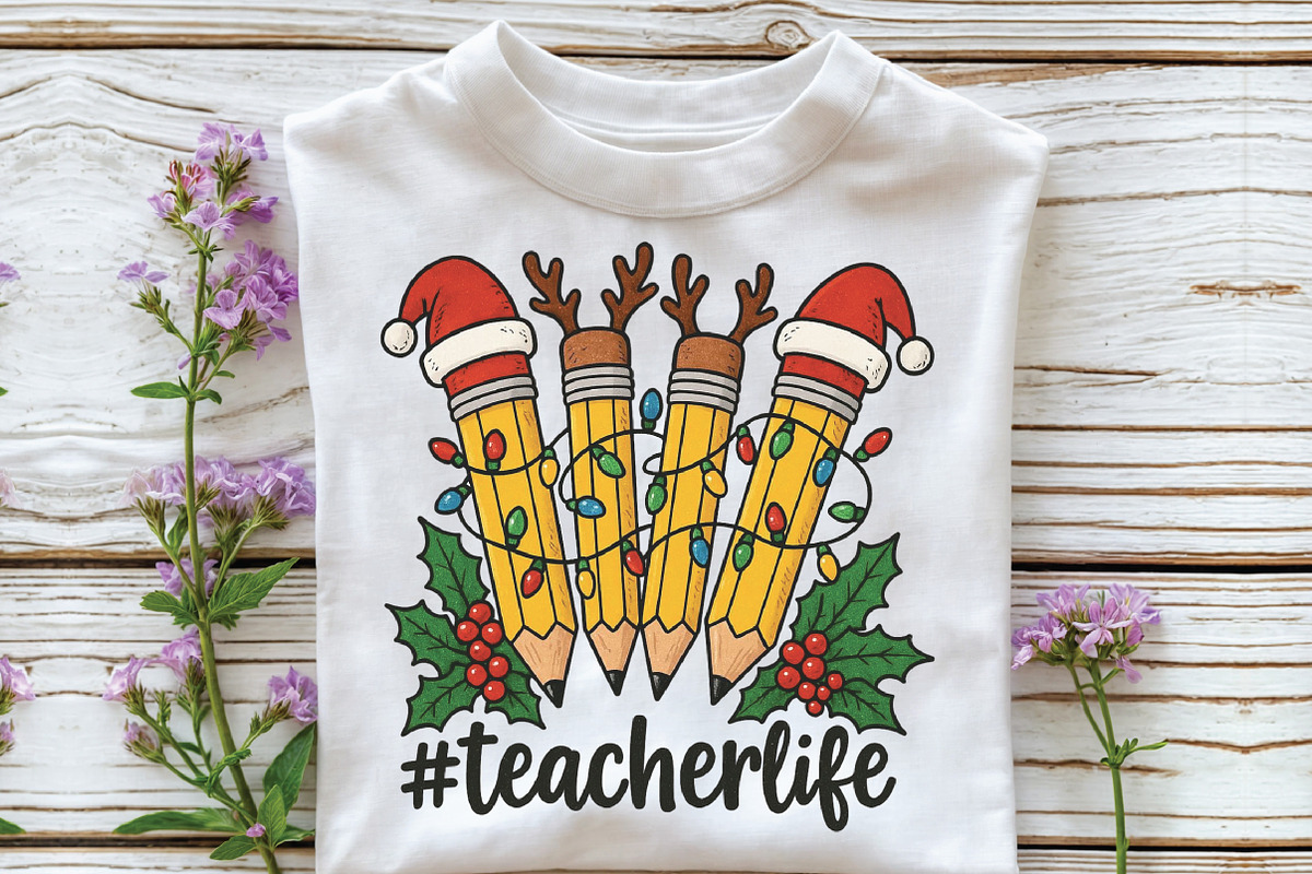 Christmas Pencils Teacher Christmas, an Illustration by CraftArtStudio (Photo 2 of 4)