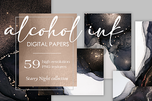 Starry Night Alcohol Ink Textures, a Texture Graphic by Coral Antler