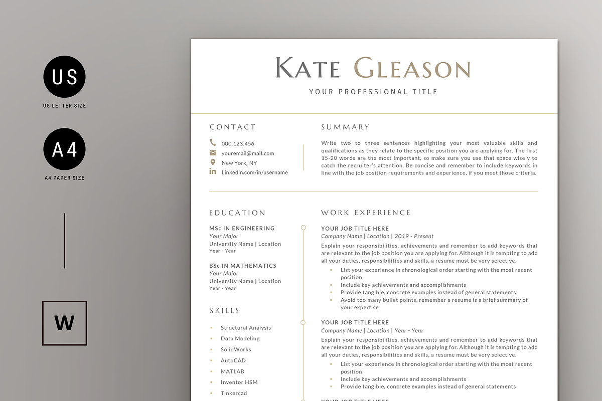 Engineer Resume & Cover Letter -Word, a Resume Template by Resume Bureau (Photo 1 of 5)