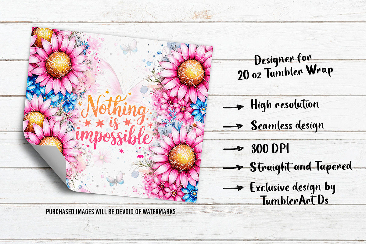 Nothing Is Impossible Tumbler, a Pattern Graphic by TumblerArtDS (Photo 3 of 3)