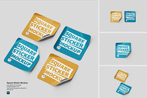 Square Sticker Mockup