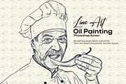 Line Art Oil Painting Effect, an Action Add-On by DesignCave (Thumbnail 1 of 5)