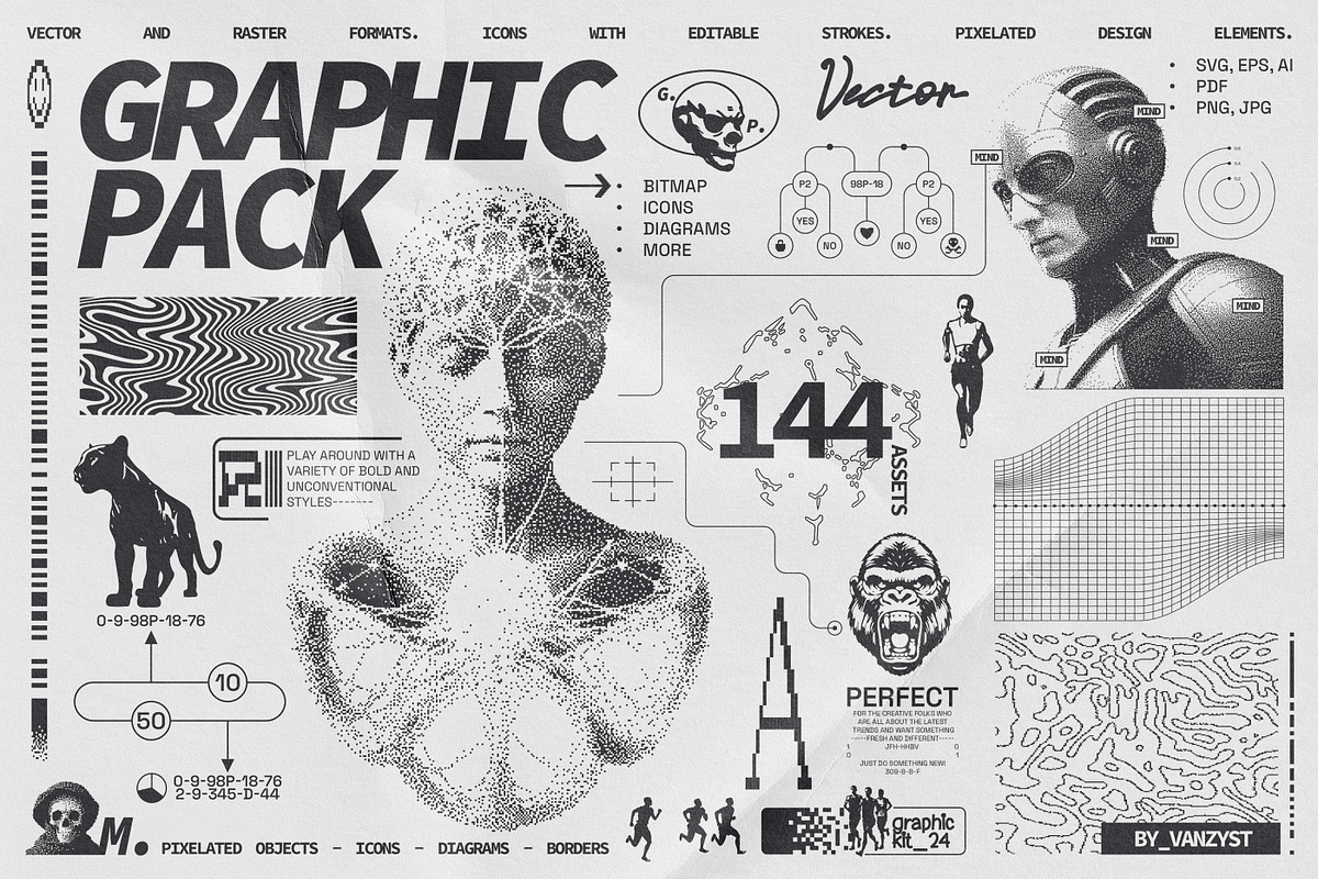 Pixel Explosion, a Graphic by Vanzyst (Photo 1 of 11)