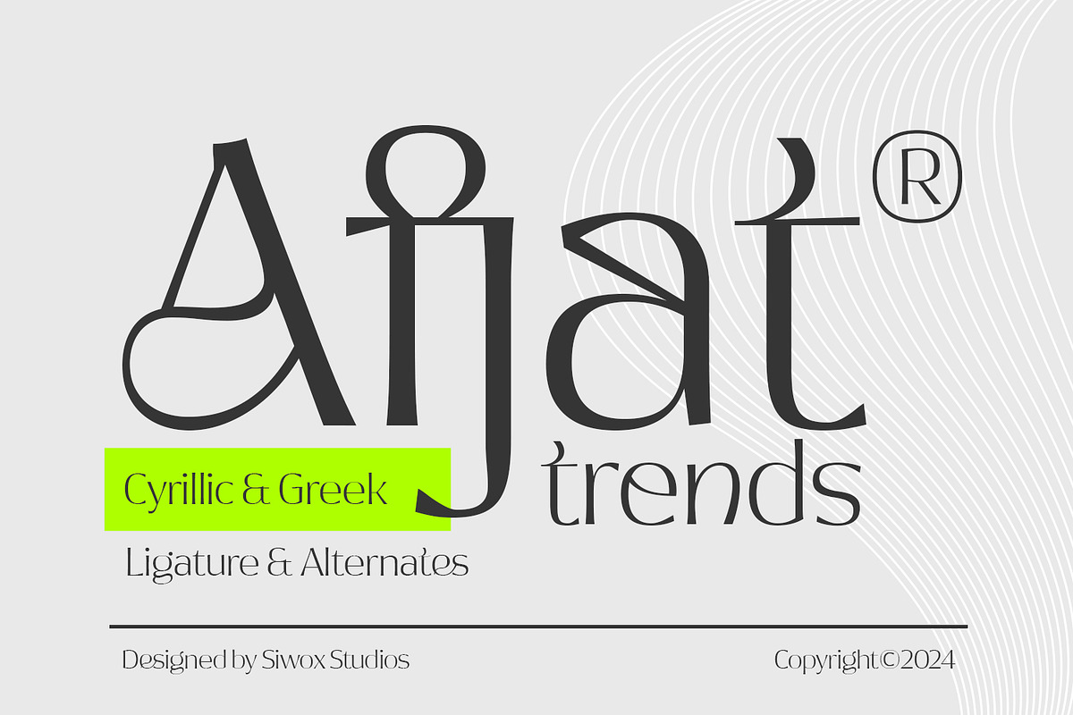 Afjat Trends - Latin & Cyrillic, a Sans Serif Font by Siwox Studios (Photo 1 of 8)
