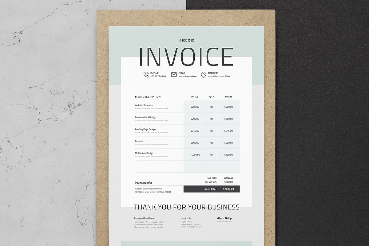 Invoice Template | Word & PSD preview 2