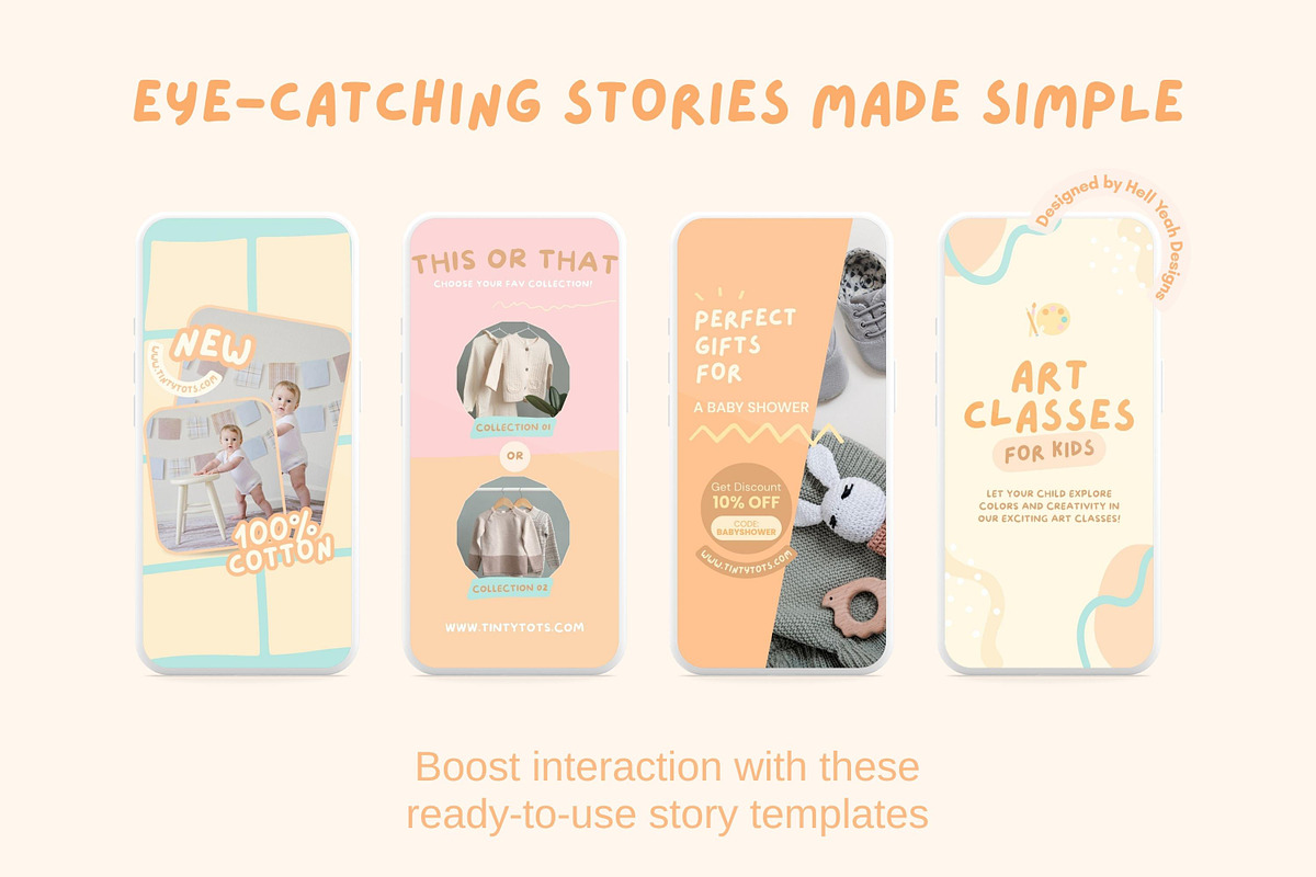 Baby Theme Instagram Story Templates, a Social Media Template by Hell Yeah Designs (Photo 3 of 10)